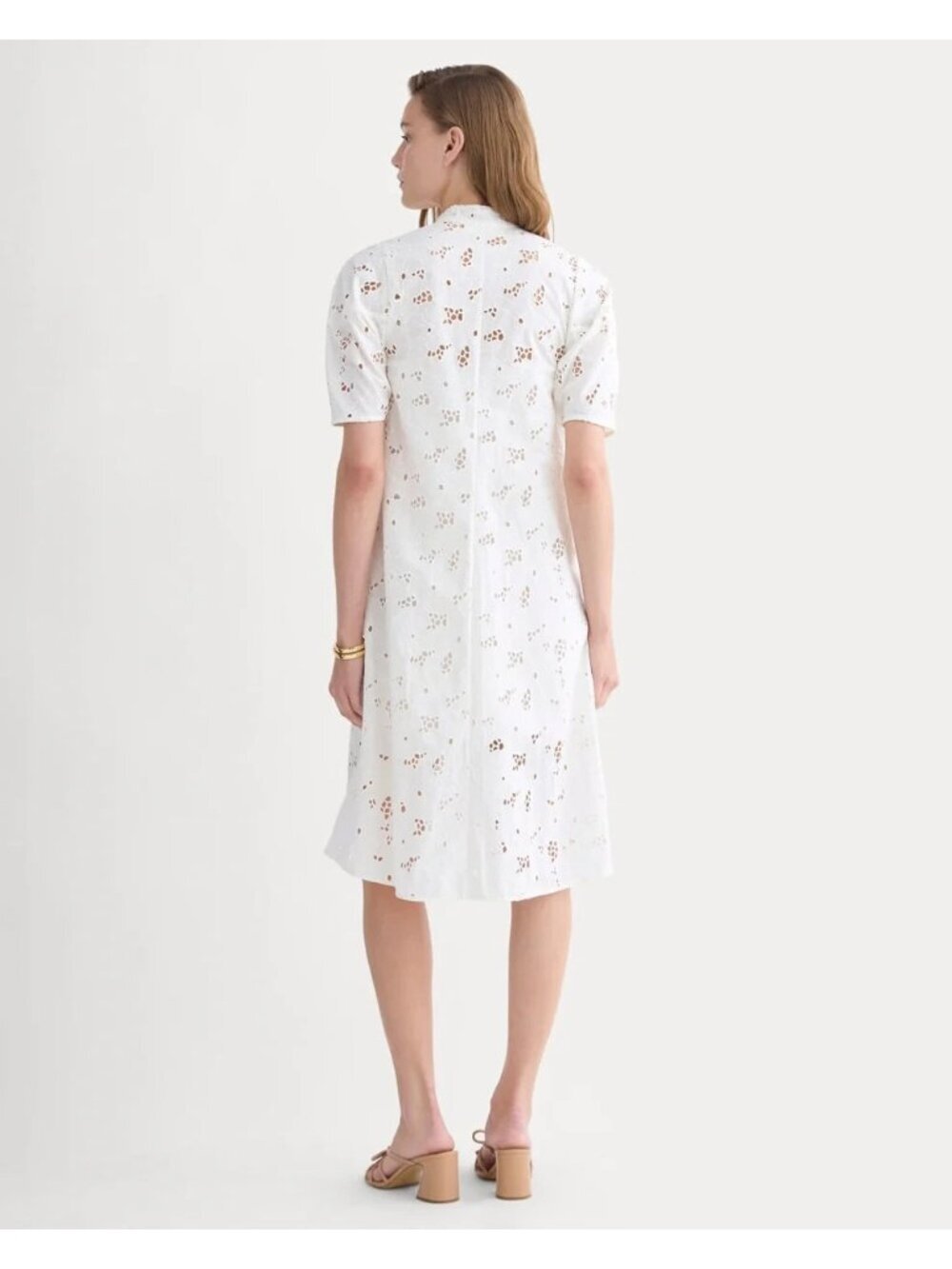 Everlane The Eyelet Midi Dress In Bone Floral Beach Feminine Vacation NWT M - Picture 12 of 12